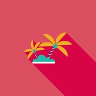 Palm tree flat icon with long shadow N15