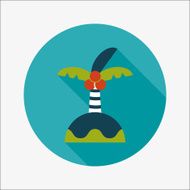 Palm tree flat icon with long shadow N16