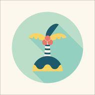 Palm tree flat icon with long shadow N17