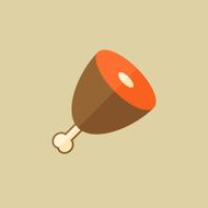 Prosciutto Food Flat Icon