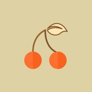 Cherry Food Flat Icon