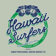 Hawaii surfers grunge effect on separate layer