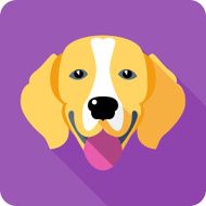 Vector dog icon flat design N5