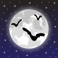 bats on the background of full moon N2