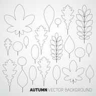 Autumn abstract floral background pattern thin line vector