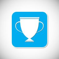 Trophy icon Blue square frame Vector illustration N9