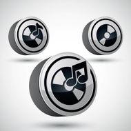 Audio cd icon isolated 3d vector music theme design element