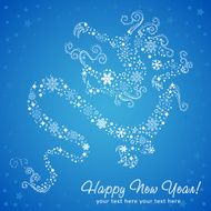 Stylized Chinese New Year of Dragon card N2
