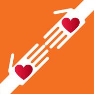 Helping hands with hearts