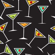 Seamless Background Pattern of Alcoholic Cocktail Glass Vector N3