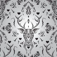 Deer head Seamless pattern N3