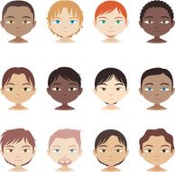 Avatar Profile Avatars head and shoulders multi-ethnic people