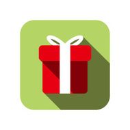 Christmas gift flat icon