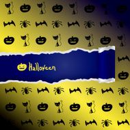 Yellow background with pattern of Halloween characters