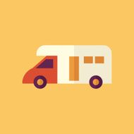Camper Transportation Flat Icon