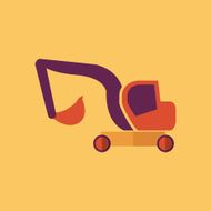 Excavator Transportation Flat Icon