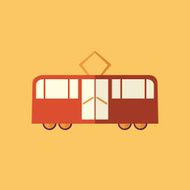 Tram Transportation Flat Icon