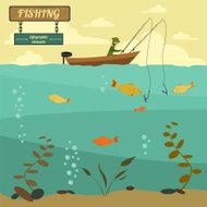 Fishing on the boat design elements N5