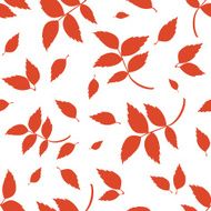 Seamless pattern with red autumn leaves on white Vector illustration