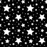 Seamless pattern with white stars on black Vector illustration