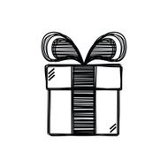 Vector of sketch doodle gift box icon N2