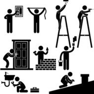 Worker Fixing Repairing Pictogram