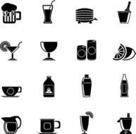 Silhouette beverages and drink icons N2