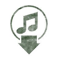 Download music icon with halftone print dots texture