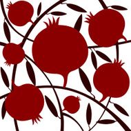 Red Pomegranates On White Background