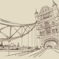 London bridge hand drawn vector illustration N2
