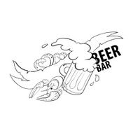 Beer bar Sketch vector illustration