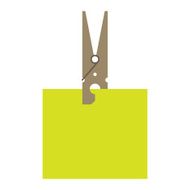Clothes peg and reminder note