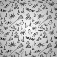 Vector Seamless Pattern with Ornate Halloween Decorations N3