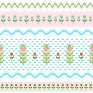 Seamless background of flowers arranged stripes N2