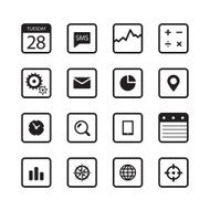 Modern gadgets buttons collection isolated on white N2
