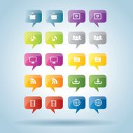 bubble of communication icon set