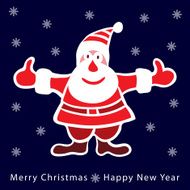 Colorful santa claus on dark blue background