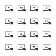 Tablet Silhouette Icons Set 1