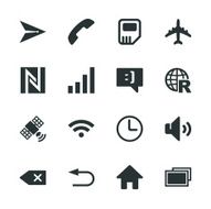 Smartphone Interface Silhouette Icons