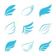 Variety Vector Blue Wings on White Background