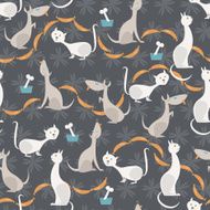 Cat and dog Seamless background pattern