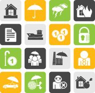 Silhouette Insurance and risk icons N2