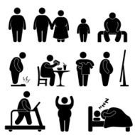 Fat Man Obesity Overweight Pictogram N2