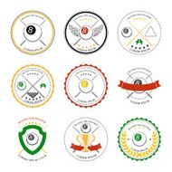 Billiard design elements and badges set Vector N3