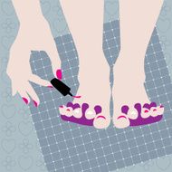 Woman making pedicure