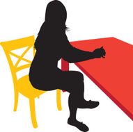 Young Woman in Chair Silhouette