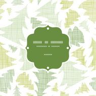 Green Christmas trees silhouettes textile frame seamless pattern background