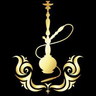 Vector golden hookah
