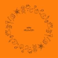 Vector beautiful frame Happy Halloween Trick or treat N4