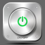 On-Off Metal Button (Green)